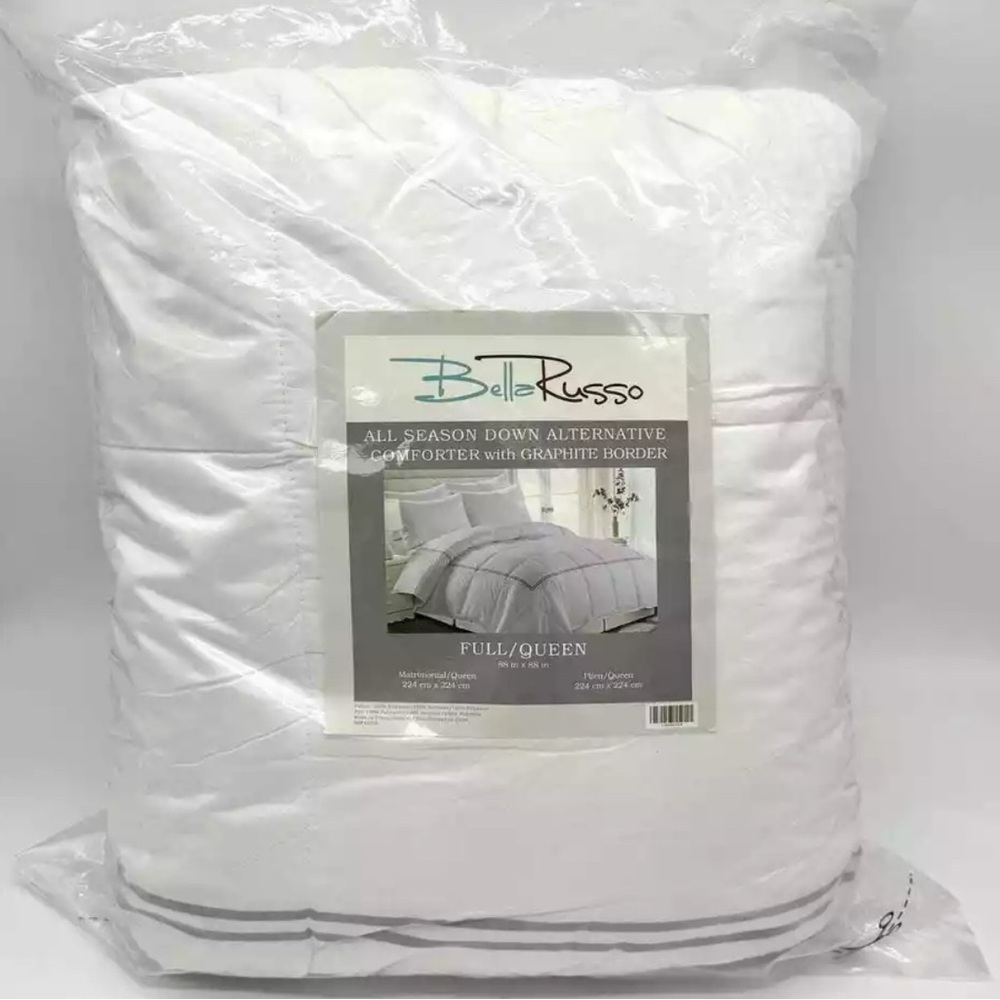 Bella Russo All Season Down Alternative Comforter w/ Graphite Boarder Full/Queen